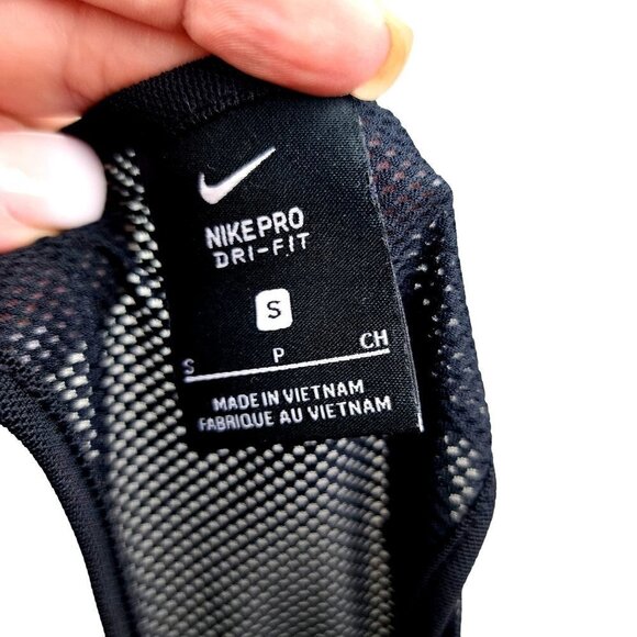 NIKE Pro Training Longline Crop Top Dri-Fit Technology Gray Black Size Small - Picture 8 of 9